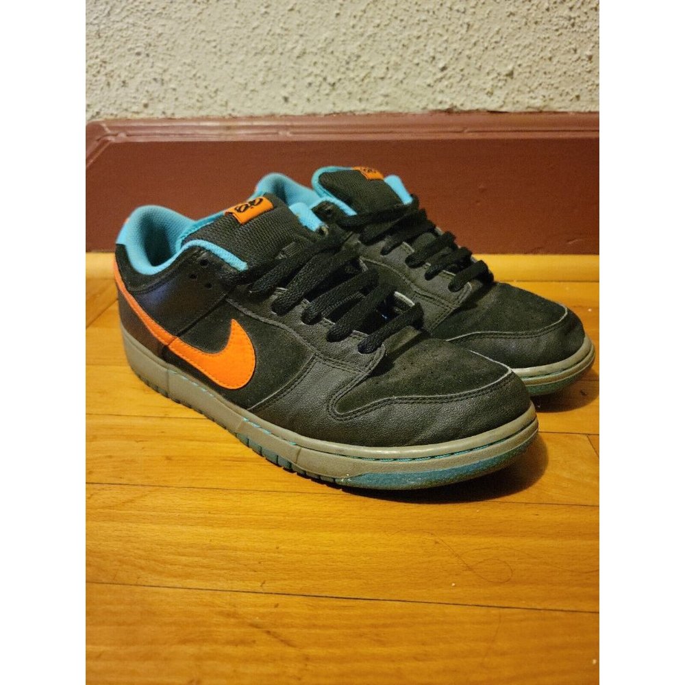 Nike Dunk Low AS Black Orange Chlorine Blue Size 9.5 517564-084 Sneakers Shoes